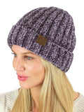 C.C Unisex Chenille Soft Warm Stretchy Thick Cuffed Knit Beanie Cap Hat