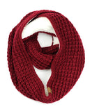 Exclusive Warm Chunky Knit Sherpa Lined Winter Infinity Scarf