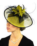 NYFASHION101 Cocktail Teardrop Shaped Sinamay Headband w/ Face Veil
