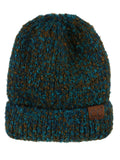 C.C Unisex Thick Soft Stretchy Multicolor Knit Cuff Beanie Skull Cap Hat