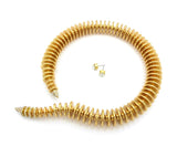 Women's Spring Coil Look Open Choker Necklace and Earring Set in Gold-Tone