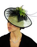 NYFASHION101 Cocktail Teardrop Shaped Sinamay Headband w/ Face Veil
