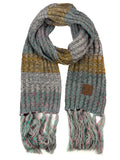 C.C Women's Long Multicolored Warm Cable Knit Shawl Wrap Tassel Scarf