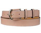 Eurosport Women's Slim Bonded Leather Casual Belt with 2 Tone Buckle