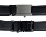 Eurosport Men's Leather Slim Cut-To-Fit Ratchet Dress Belt with Automatic Buckle, DH66