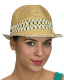 NYFASHION101 Multicolored Weaved Band and Trim Stingy Trilby Fedora Hat