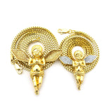 Gold-Tone Dusted Pray Angel Pendant Set w/ Box Chain Necklaces