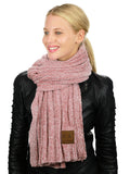 C.C Women's Ultra Soft Chenille Ribbed Thick Warm Knit Shawl Wrap Scarf