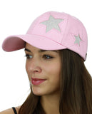 C.C Women's Glitter Star Cut Design Cotton Adjustable Precurved Baseball Cap Hat