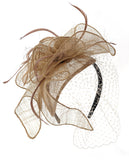 NYFASHION101 Cocktail Formal Party Face Veil Floral Mesh Fascinator Headband