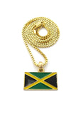 Flag of Jamaica Micro Pendant with Chain Necklace