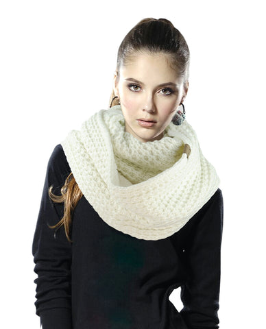 Exclusive Warm Chunky Knit Sherpa Lined Winter Infinity Scarf