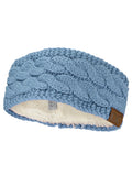 C.C Soft Stretch Winter Warm Cable Knit Fuzzy Lined Ear Warmer Headband