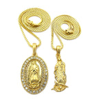 Mother Mary Pendant Set with Chain Necklaces