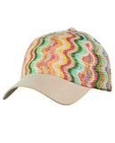 C.C Multicolored Paper Straw Weaved Adjustable Precurved Baseball Cap Hat