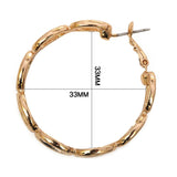 Women's Open Oval Chain Link 33m Hoop Pierced Earrings