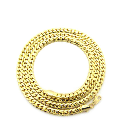 Gold-Tone 6mm Miami Cuban Chain Necklace w/ Lobster Clasp