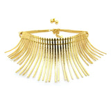 Women's Bohemian Flat Wire Choker Necklace and Ball Earring Set
