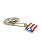 Puerto Rico Flag Micro Pendant with Chain Necklace