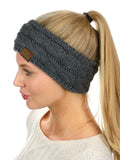 C.C Soft Stretch Winter Warm Cable Knit Fuzzy Lined Ear Warmer Headband