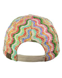 C.C Multicolored Paper Straw Weaved Adjustable Precurved Baseball Cap Hat