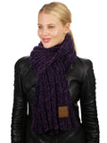 C.C Women's Ultra Soft Chenille Ribbed Thick Warm Knit Shawl Wrap Scarf
