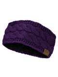 C.C Soft Stretch Winter Warm Cable Knit Fuzzy Lined Ear Warmer Headband