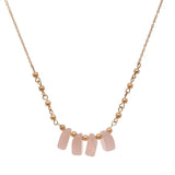 Women's Bead and Smooth Gemstone Pendant 21" Link Chain Necklace