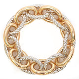 Women's Braided and Smooth Link Fashion Stretch Bracelet