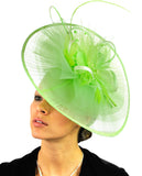 NYFASHION101 Cocktail Sinamay Fascinator Headband Feather & Flower Design