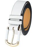 Eurosport Women's Slim Bonded Leather Casual Belt with 2 Tone Buckle