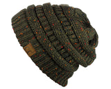 C.C Unisex Colorful Confetti Soft Stretch Cable Knit Beanie Skull Cap