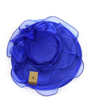 NYFASHION101 Kentucky Derby Organza Sinamay Dress Hat w/ Ruffle Flower