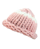 Two Tone Single Strip Handmade Big Loop Helsinski Hat Beanie