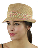 NYFASHION101 Multicolored Weaved Band and Trim Stingy Trilby Fedora Hat