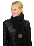 C.C Women's Ultra Soft Chenille Ribbed Thick Warm Knit Shawl Wrap Scarf