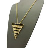 Striped Paper Airplane Pendant with Chain Necklace
