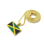 Flag of Jamaica Micro Pendant with Chain Necklace