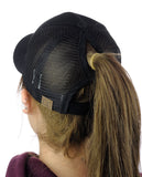C.C Ponycap Messy High Bun Ponytail Adjustable Mesh Trucker Baseball Cap Hat
