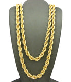 Hip-Hop Style Rappers' 8mm 24" and 30" Rope Chain Necklace Set in Gold-Tone