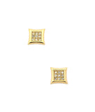 Stone Stud Kite Shape Magnetic Stud Earrings in Gold-Tone