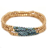 Women's 3 Piece Simple Bead Stretch Bracelet