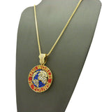Color Stone Stud The World is Yours Pendant with Chain Necklace