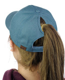 C.C Ponycap Messy High Bun Ponytail Adjustable Cotton Baseball Cap Hat
