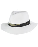 C.C Teardrop Dent Paper Woven Panama Sun Beach Hat with Camouflage Band
