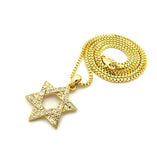 Stone Stud Star of David Micro Pendant with Chain Necklace