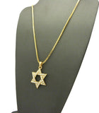 Stone Stud Star of David Micro Pendant with Chain Necklace