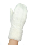NYfashion101 Exclusive Winter Warm Sherpa Lined Cable Knit Cuff Mitten