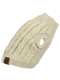 C.C Pet Solid Ribbed Cable Knit Pullover Winter Clothes Dog Sweater