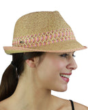 NYFASHION101 Multicolored Weaved Band and Trim Stingy Trilby Fedora Hat
